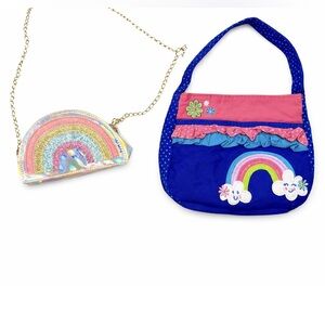 Cute Rainbow Purse Bundle for Kids by Capelli & Stephen Joseph Bags (Set of 2)